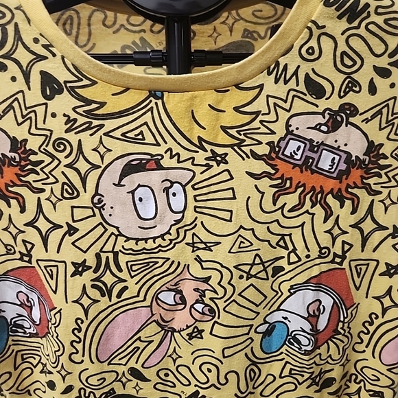 Nickelodeon 90's Y2K Yellow Character T Shirt Rugrats Hey Arnold Size Small - Picture 5 of 9